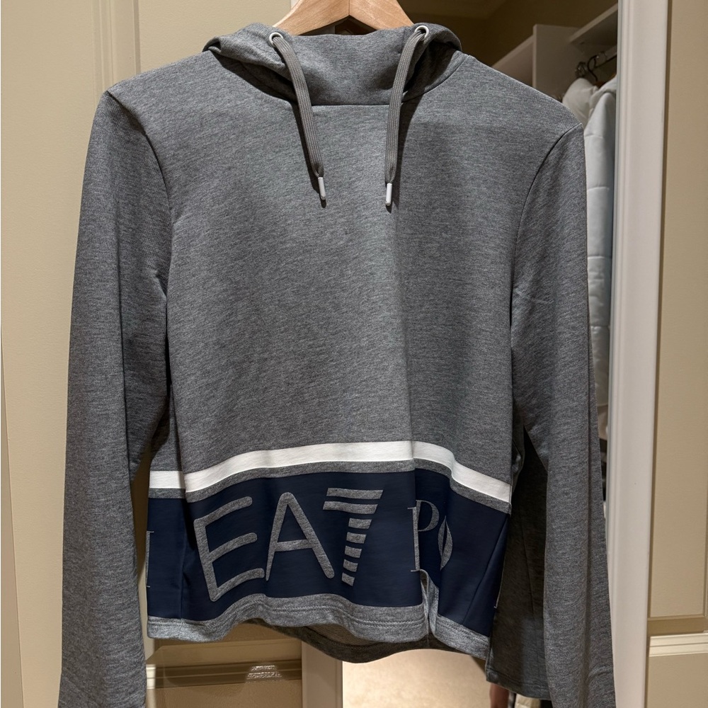 Armani Exchange Gray and Navy Hoodie